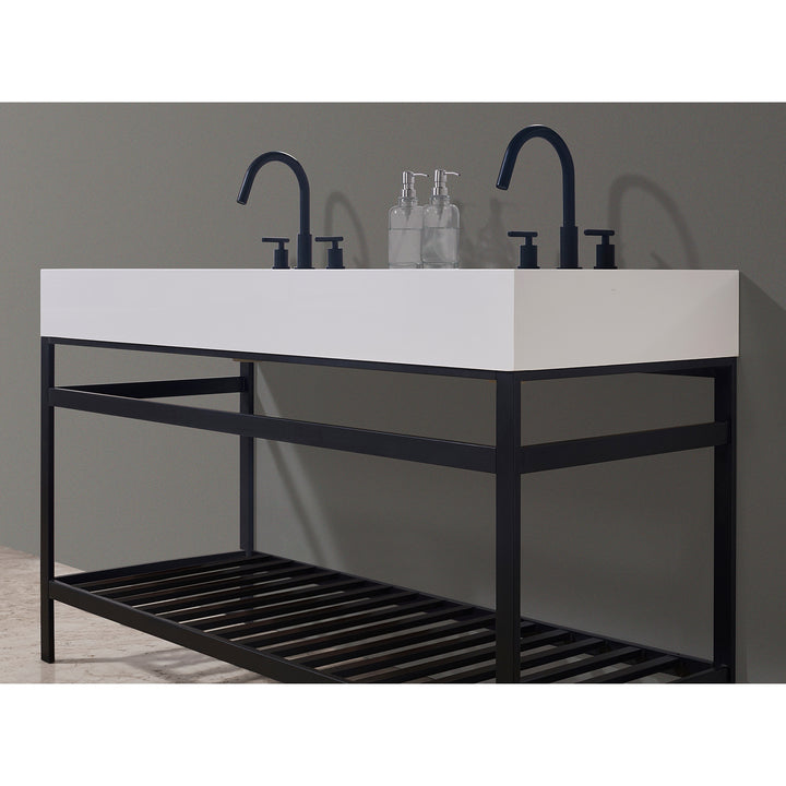Edolo 60" Double Stainless Steel Vanity Console