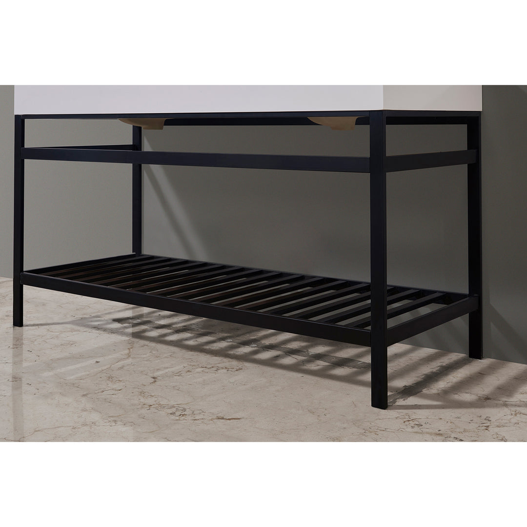 Edolo 60" Double Stainless Steel Vanity Console