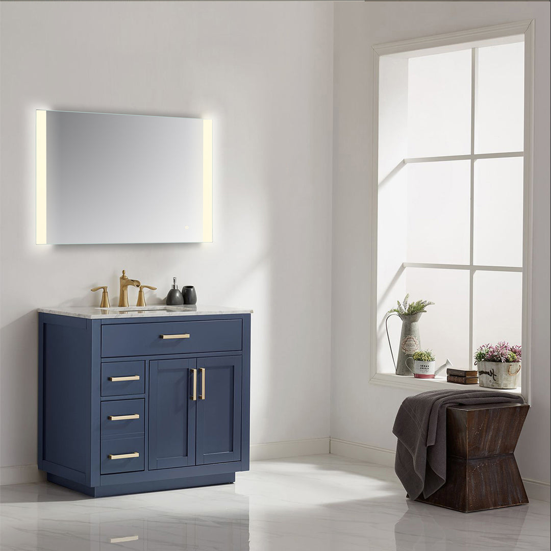 Cosenza Rectangle Frameless Modern LED Bathroom Vanity Mirror