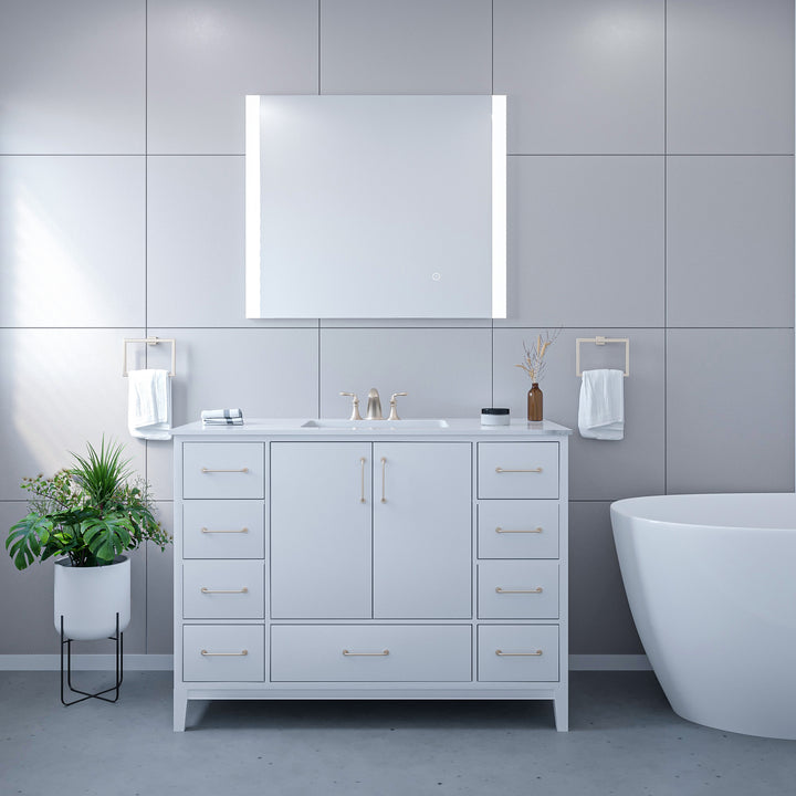 Cosenza Rectangle Frameless Modern LED Bathroom Vanity Mirror