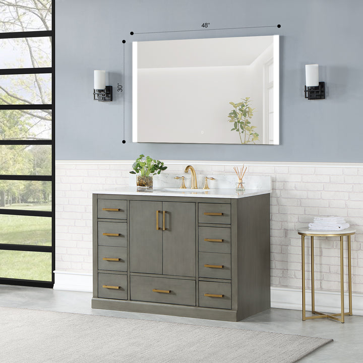 Cosenza Rectangle Frameless Modern LED Bathroom Vanity Mirror