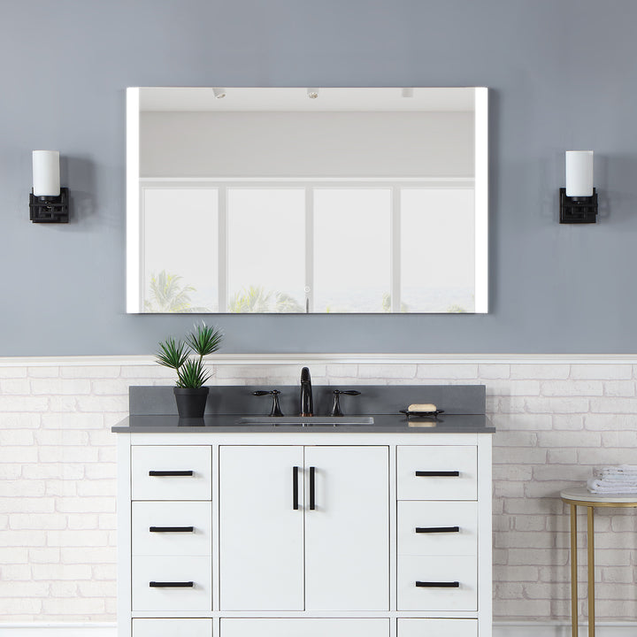 Cosenza Rectangle Frameless Modern LED Bathroom Vanity Mirror