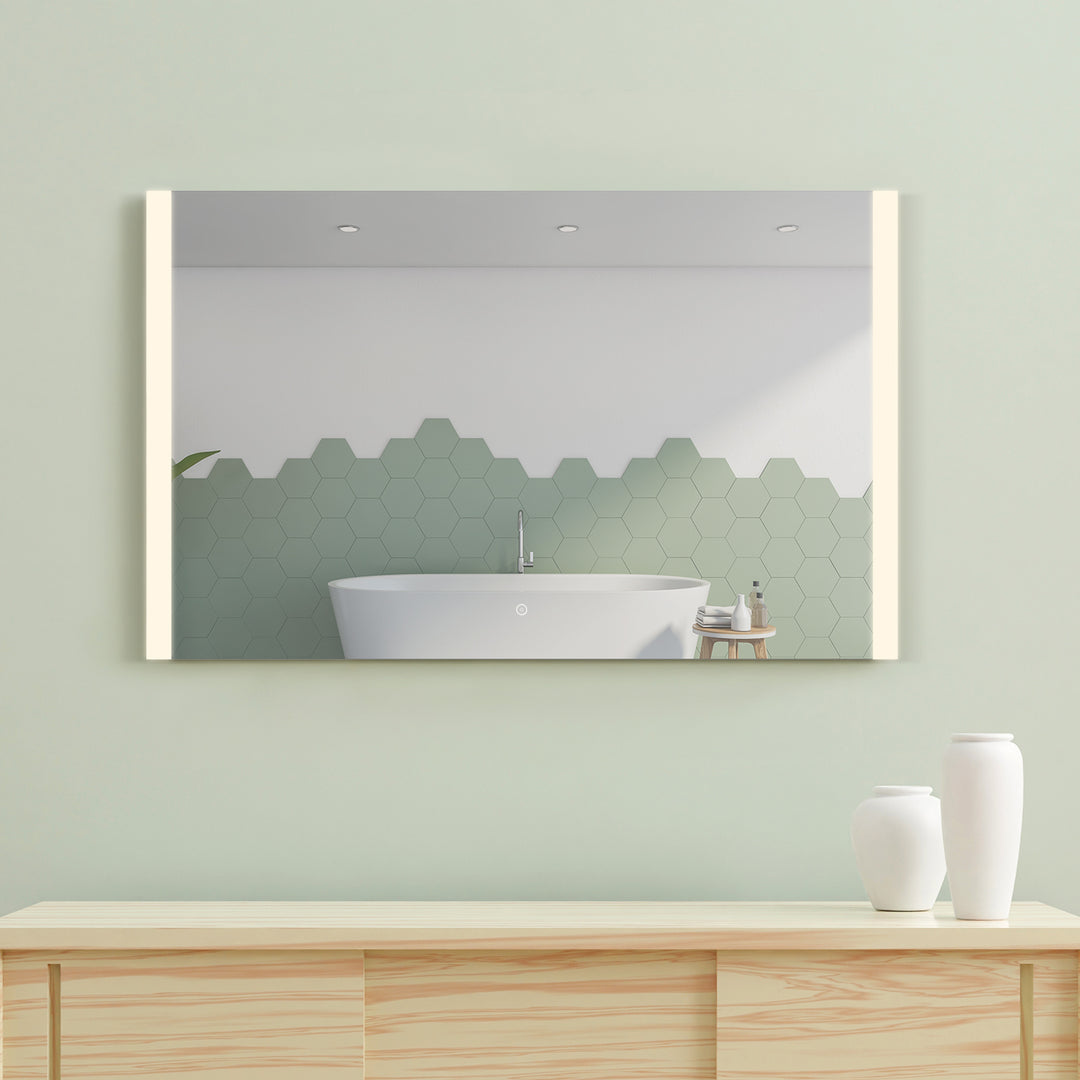 Cosenza Rectangle Frameless Modern LED Bathroom Vanity Mirror