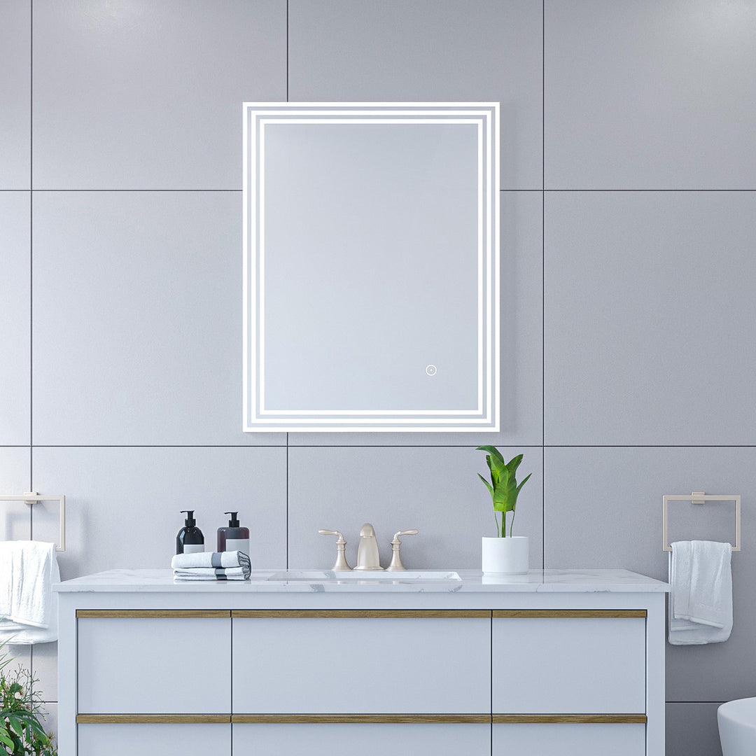Livorno Rectangle Frameless Modern LED Bathroom Vanity Mirror