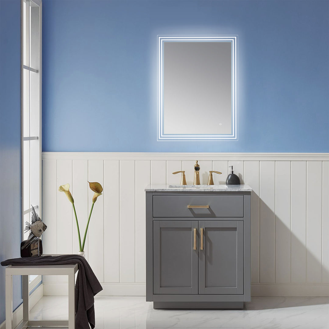 Livorno Rectangle Frameless Modern LED Bathroom Vanity Mirror
