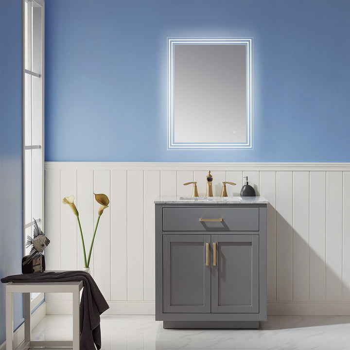 Livorno Rectangle Frameless Modern LED Bathroom Vanity Mirror