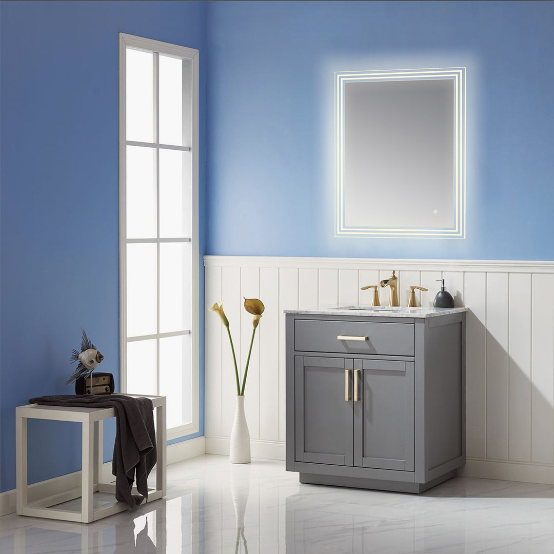 Livorno Rectangle Frameless Modern LED Bathroom Vanity Mirror