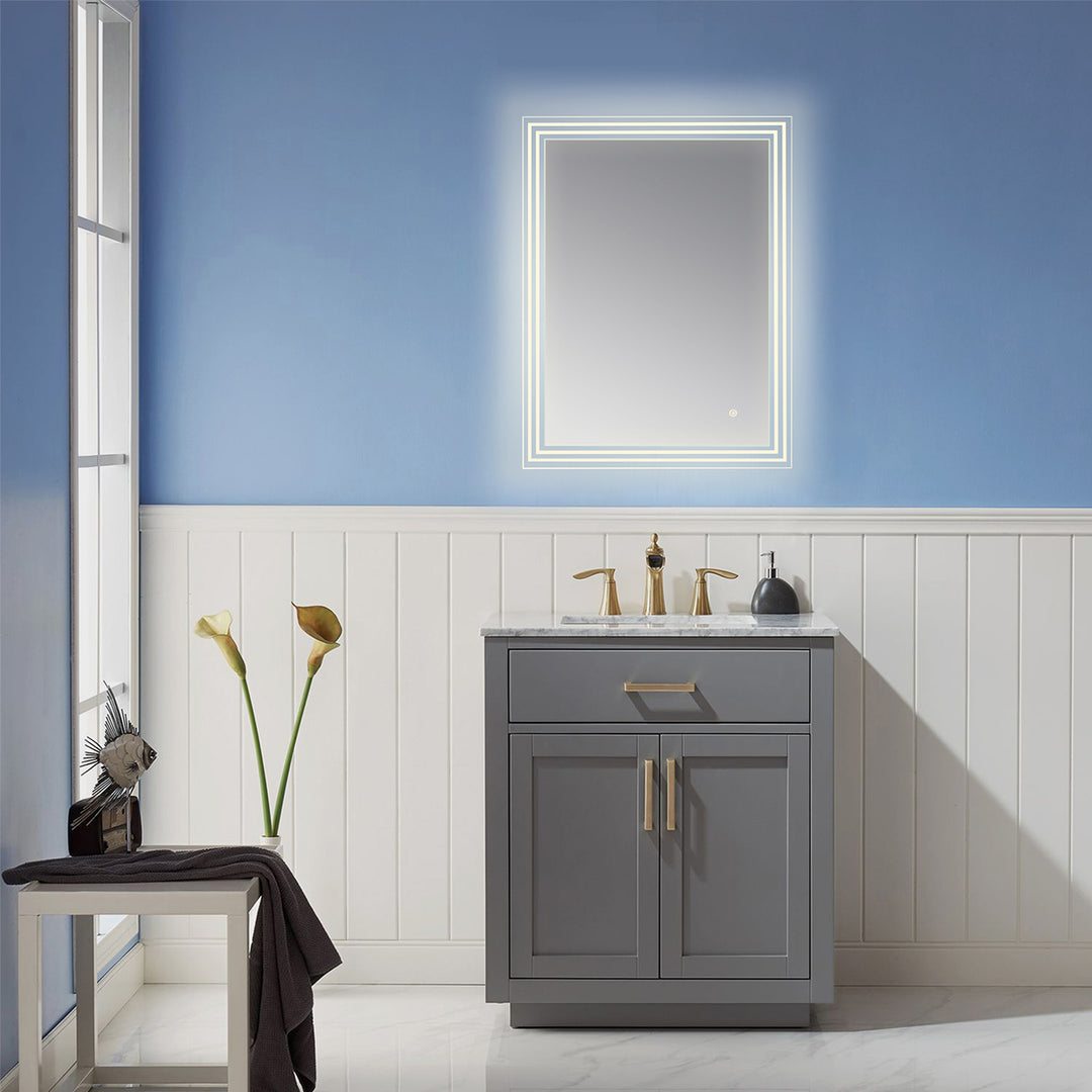 Livorno Rectangle Frameless Modern LED Bathroom Vanity Mirror