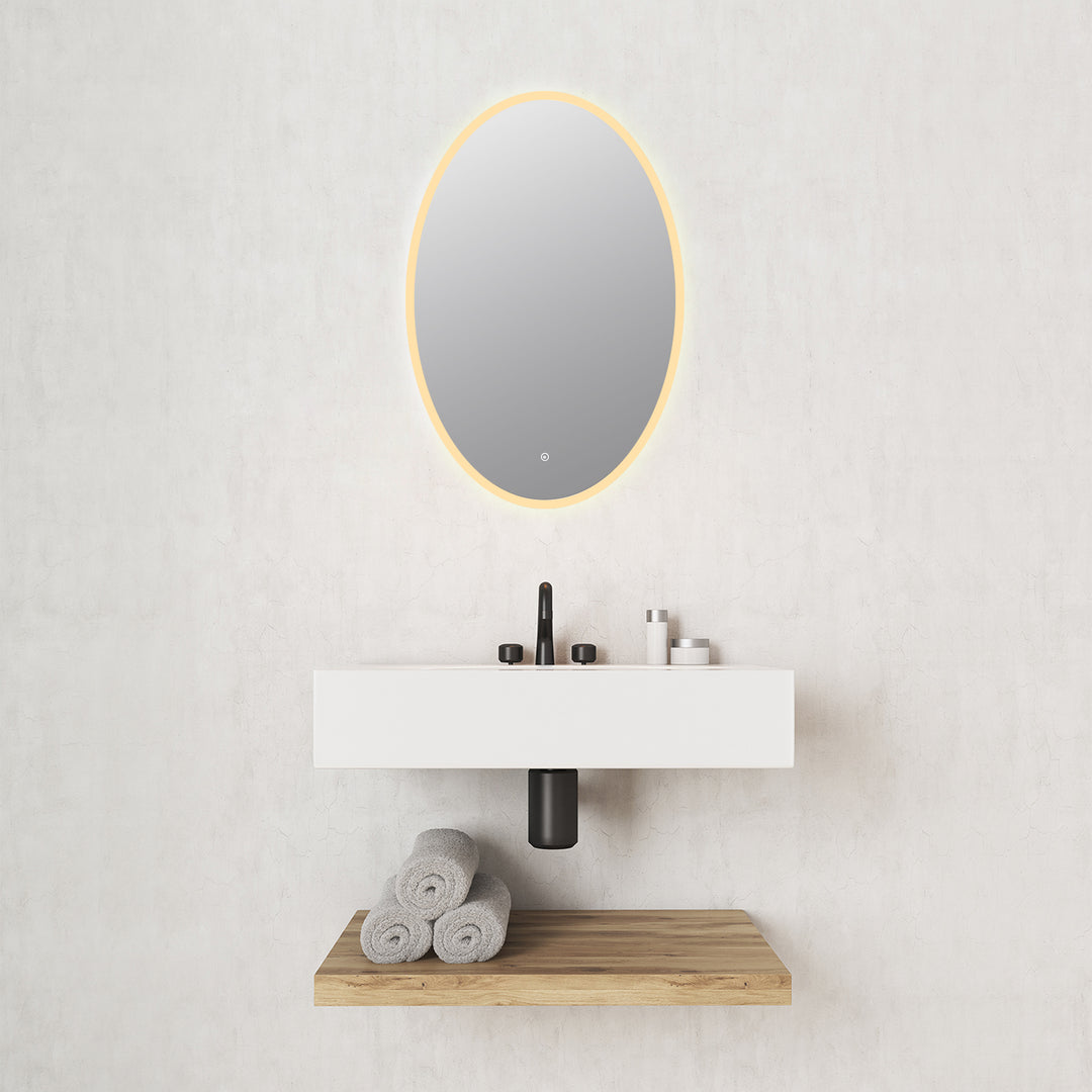 Matera Oval Frameless Modern LED Bathroom Vanity Mirror