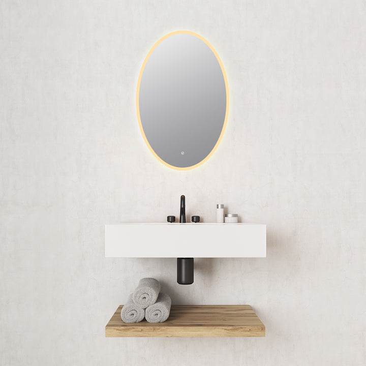 Matera Oval Frameless Modern LED Bathroom Vanity Mirror