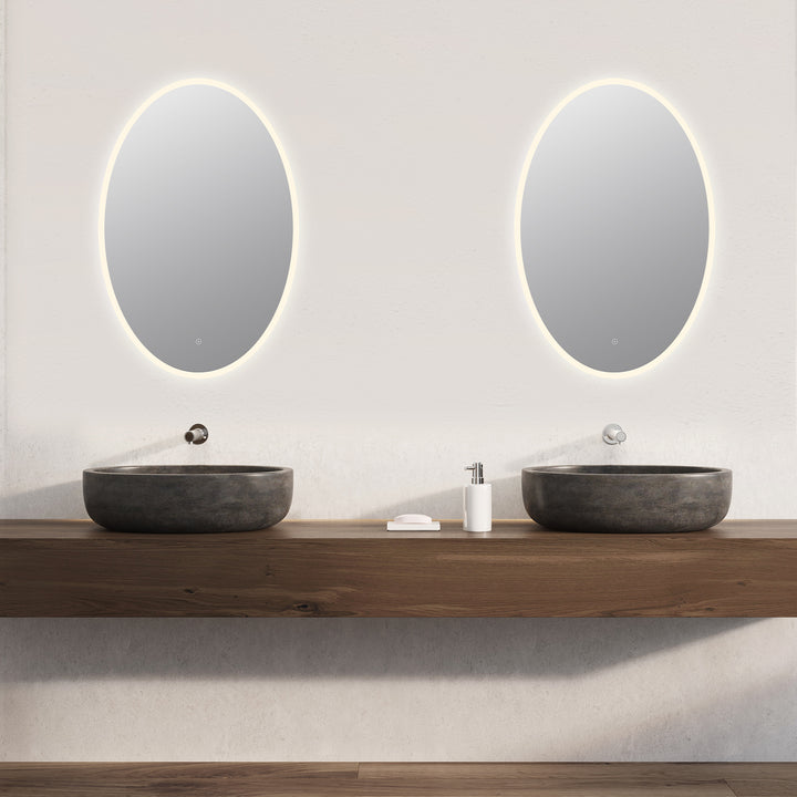 Matera Oval Frameless Modern LED Bathroom Vanity Mirror