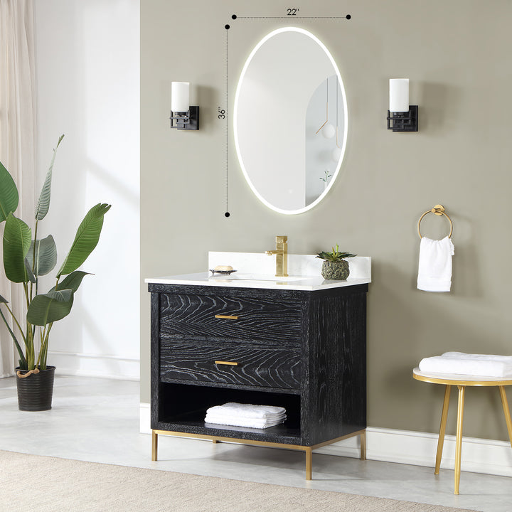 Matera Oval Frameless Modern LED Bathroom Vanity Mirror