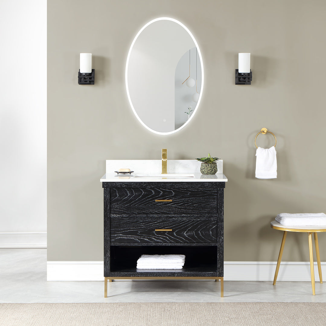Matera Oval Frameless Modern LED Bathroom Vanity Mirror