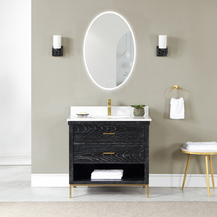 Matera Oval Frameless Modern LED Bathroom Vanity Mirror