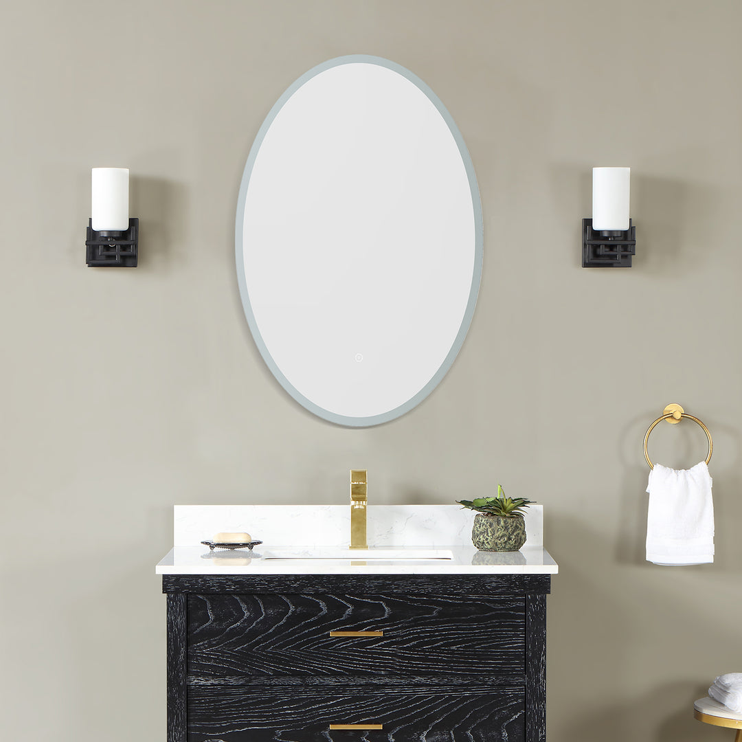 Matera Oval Frameless Modern LED Bathroom Vanity Mirror