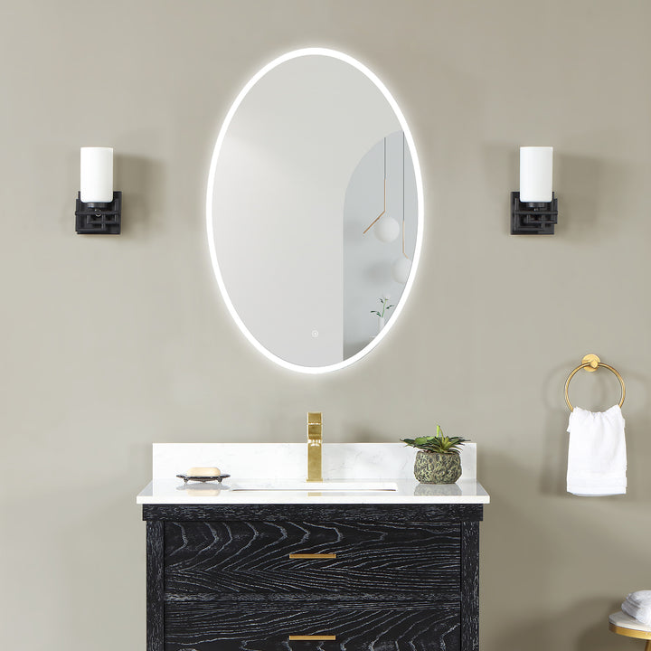 Matera Oval Frameless Modern LED Bathroom Vanity Mirror