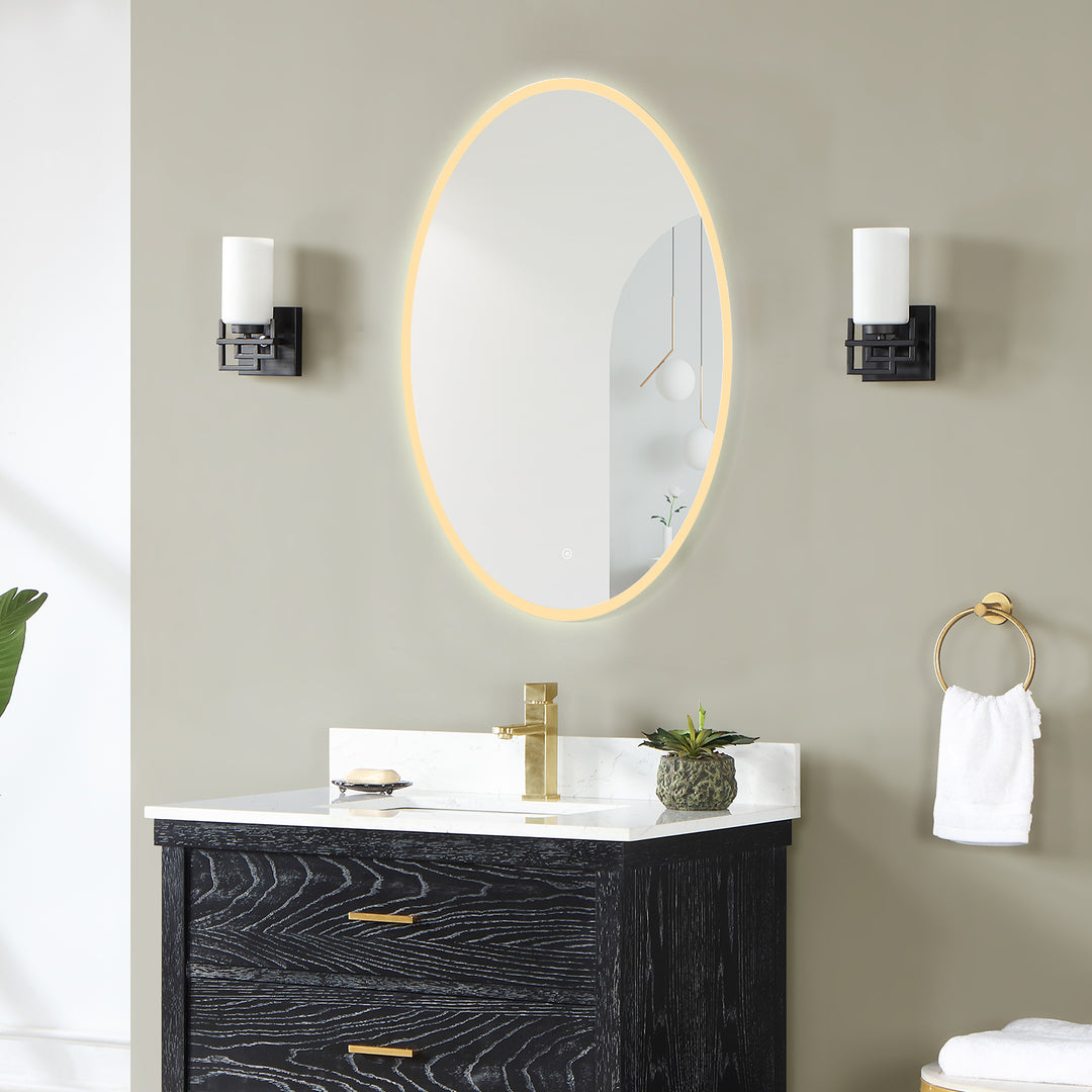 Matera Oval Frameless Modern LED Bathroom Vanity Mirror