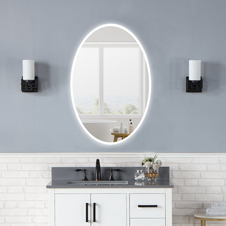Matera Oval Frameless Modern LED Bathroom Vanity Mirror