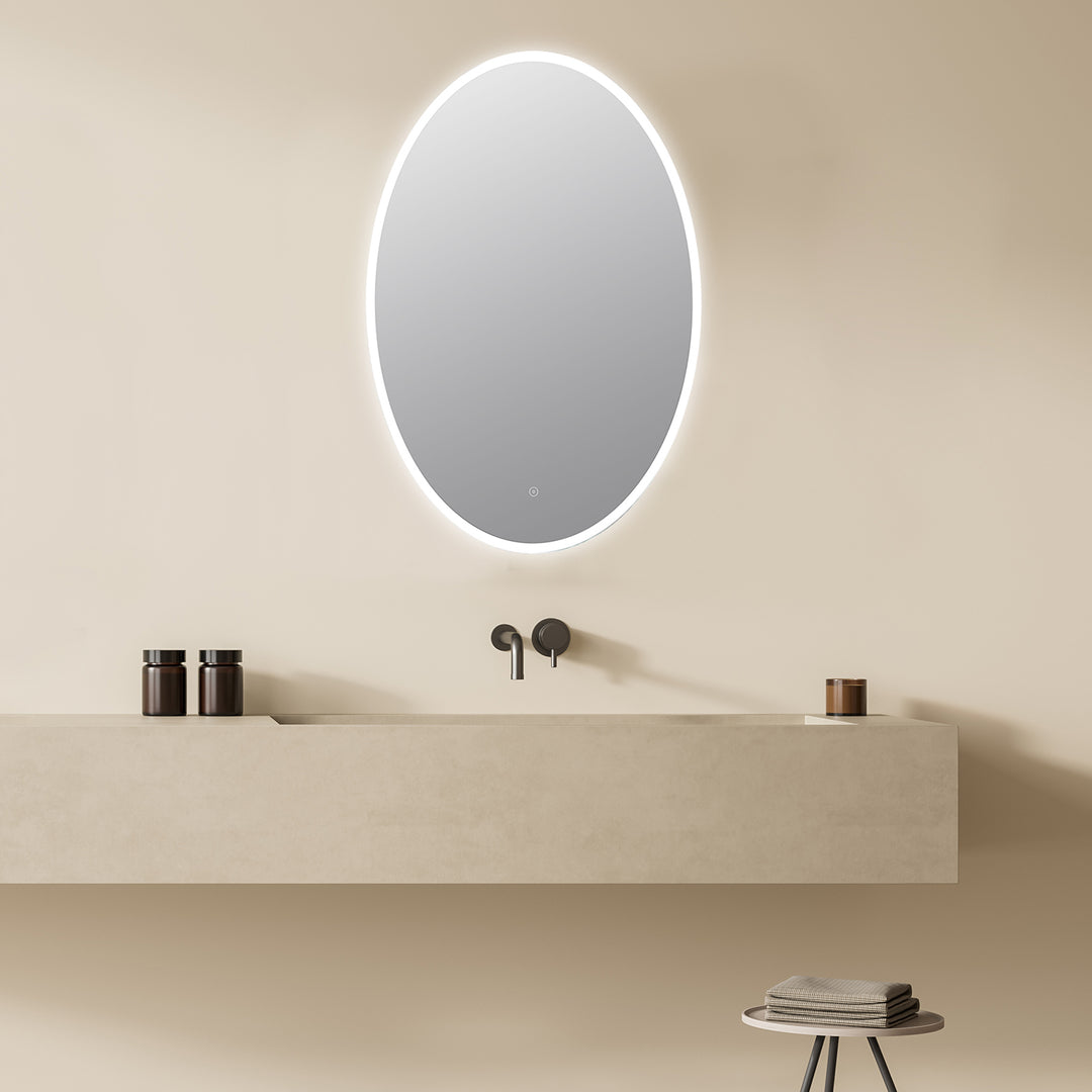 Matera Oval Frameless Modern LED Bathroom Vanity Mirror