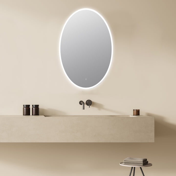 Matera Oval Frameless Modern LED Bathroom Vanity Mirror