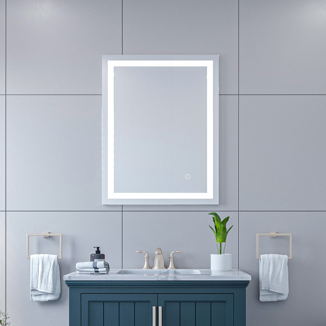 Genova Rectangle Frameless Modern LED Bathroom Vanity Mirror