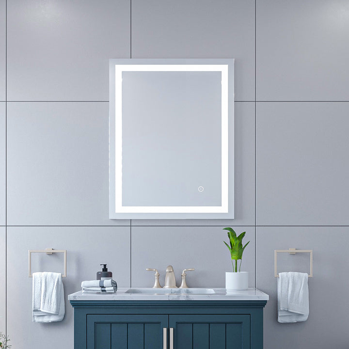 Genova Rectangle Frameless Modern LED Bathroom Vanity Mirror
