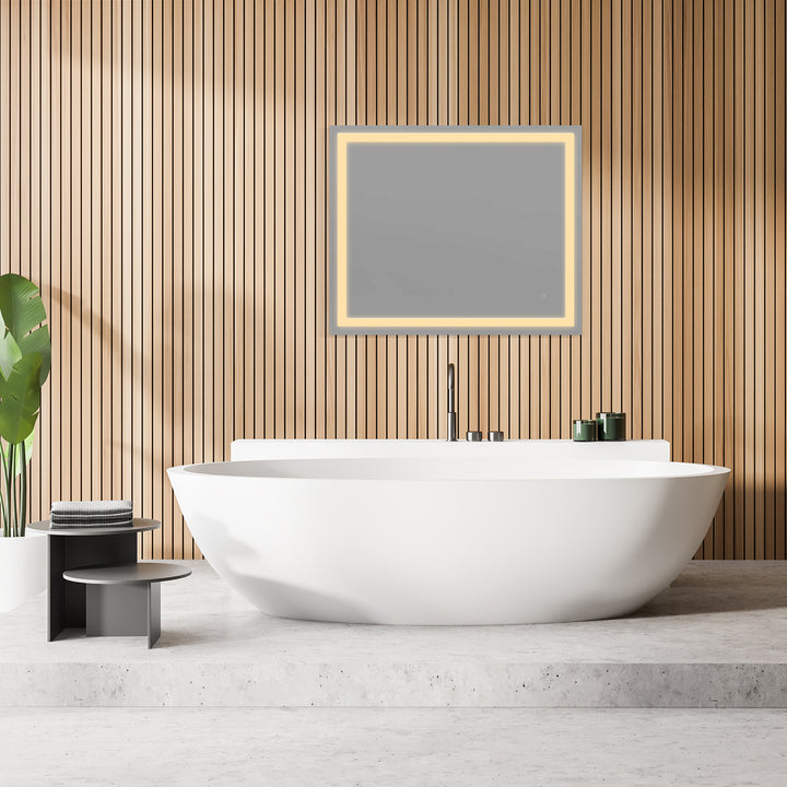 Genova Rectangle Frameless Modern LED Bathroom Vanity Mirror