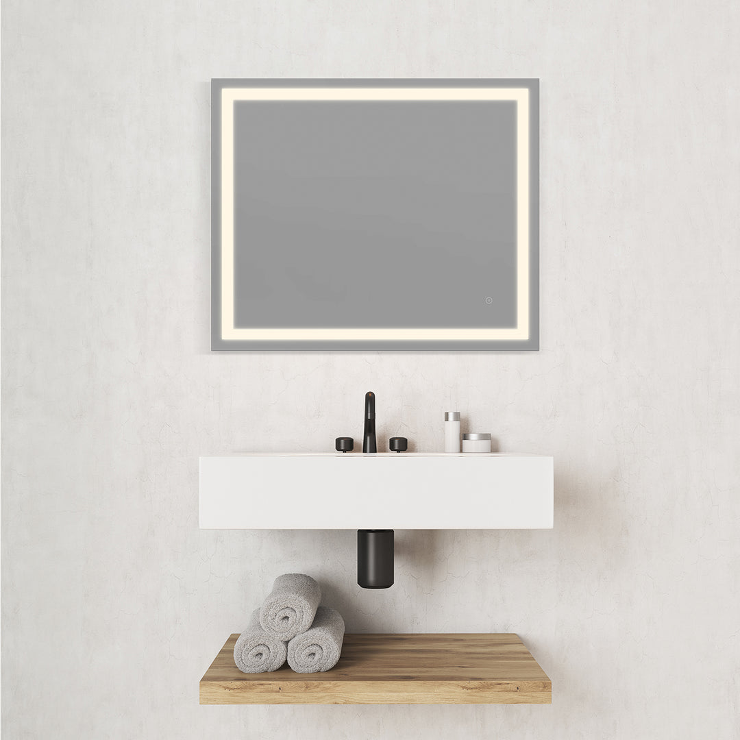 Genova Rectangle Frameless Modern LED Bathroom Vanity Mirror
