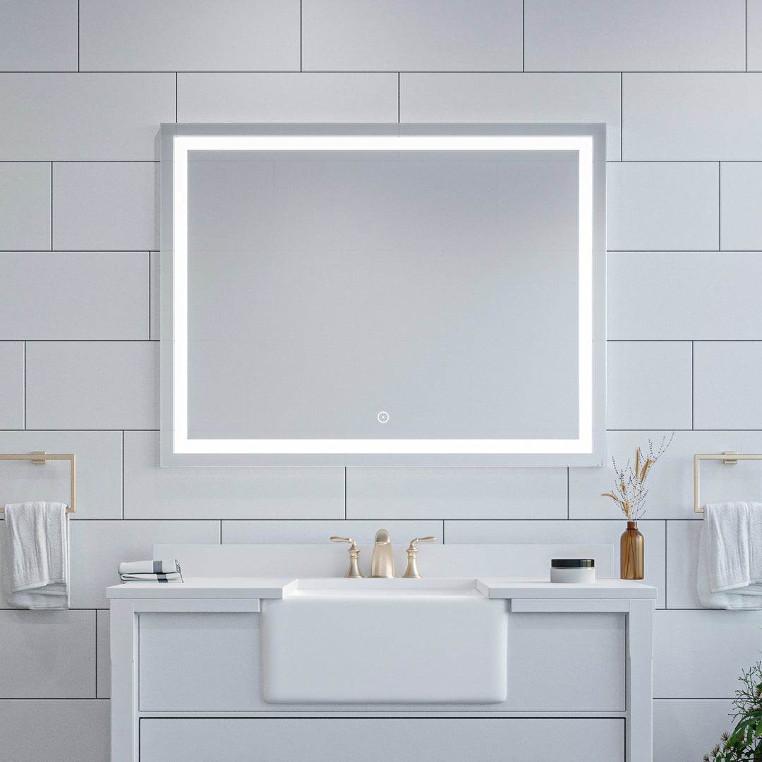 Genova Rectangle Frameless Modern LED Bathroom Vanity Mirror