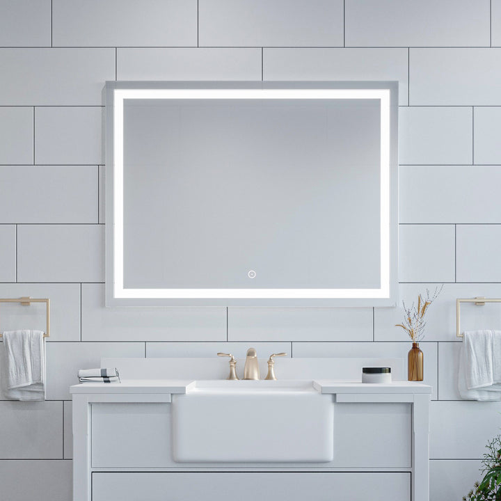 Genova Rectangle Frameless Modern LED Bathroom Vanity Mirror
