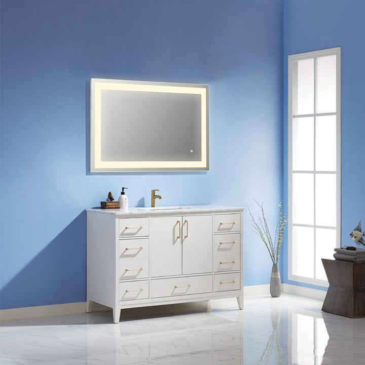 Genova Rectangle Frameless Modern LED Bathroom Vanity Mirror