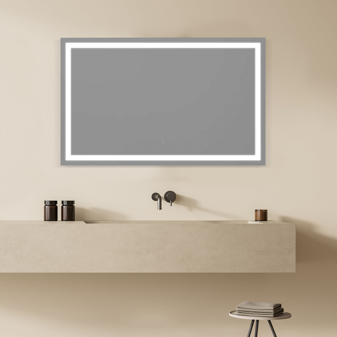Genova Rectangle Frameless Modern LED Bathroom Vanity Mirror