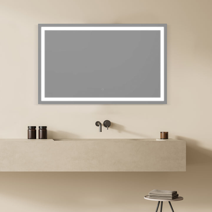 Genova Rectangle Frameless Modern LED Bathroom Vanity Mirror