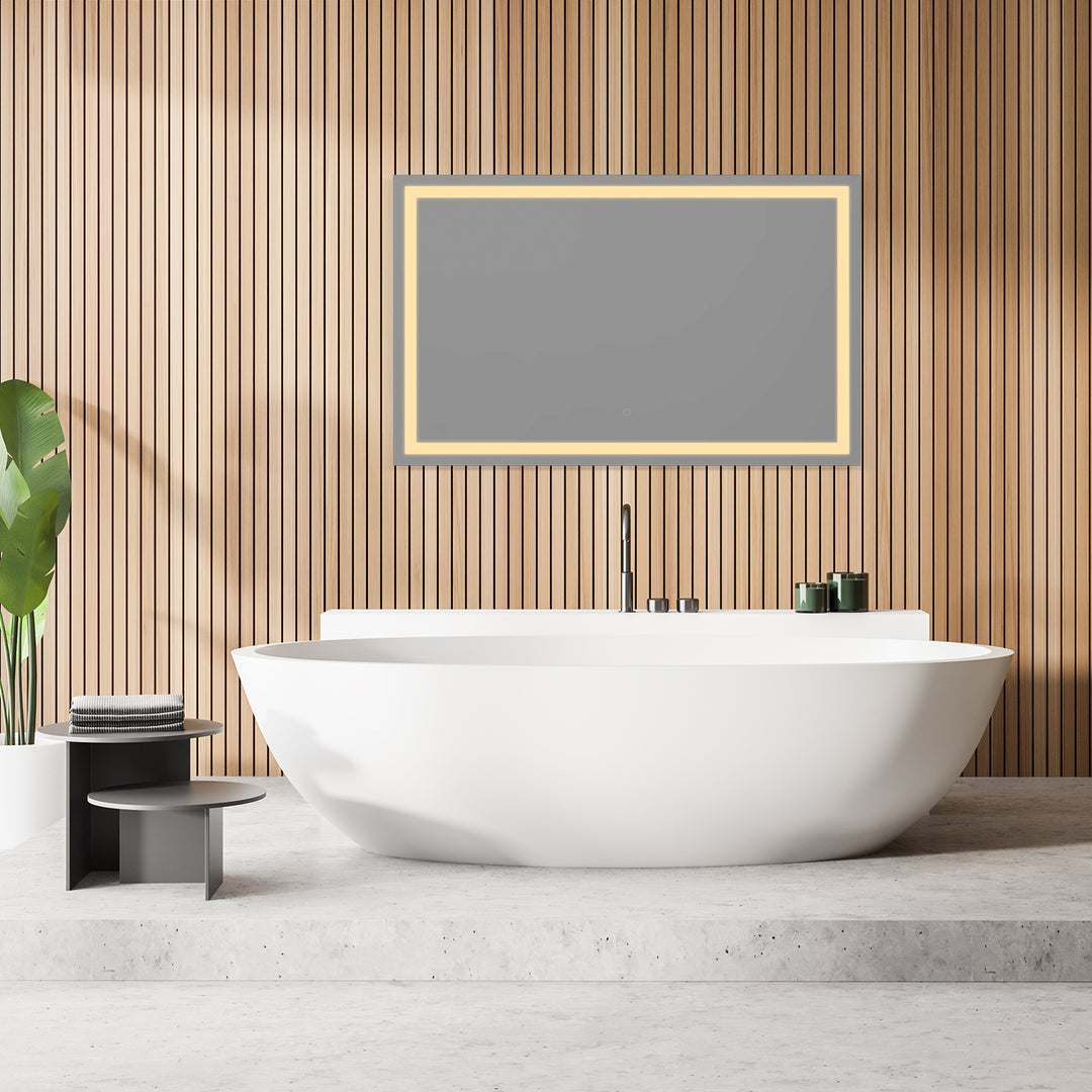Genova Rectangle Frameless Modern LED Bathroom Vanity Mirror
