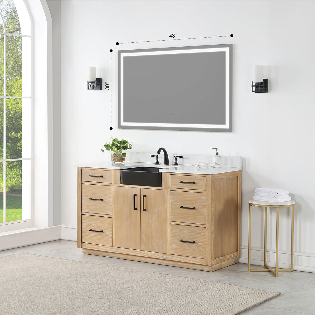 Genova Rectangle Frameless Modern LED Bathroom Vanity Mirror