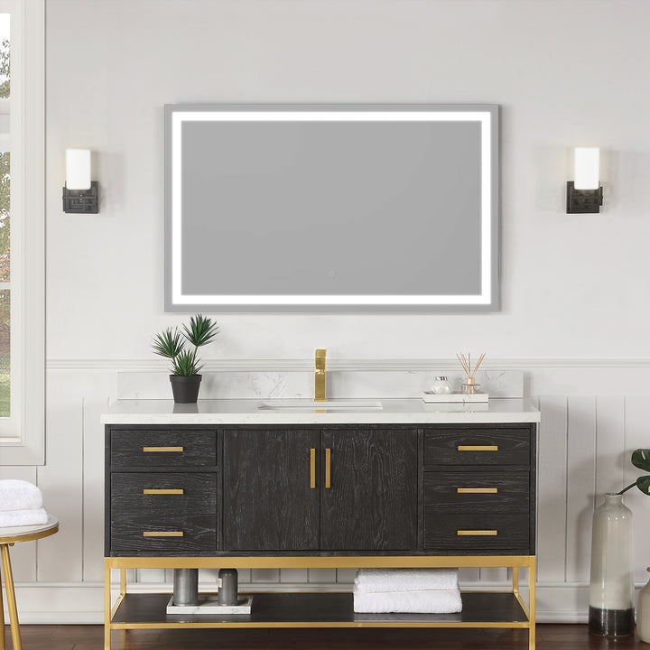 Genova Rectangle Frameless Modern LED Bathroom Vanity Mirror