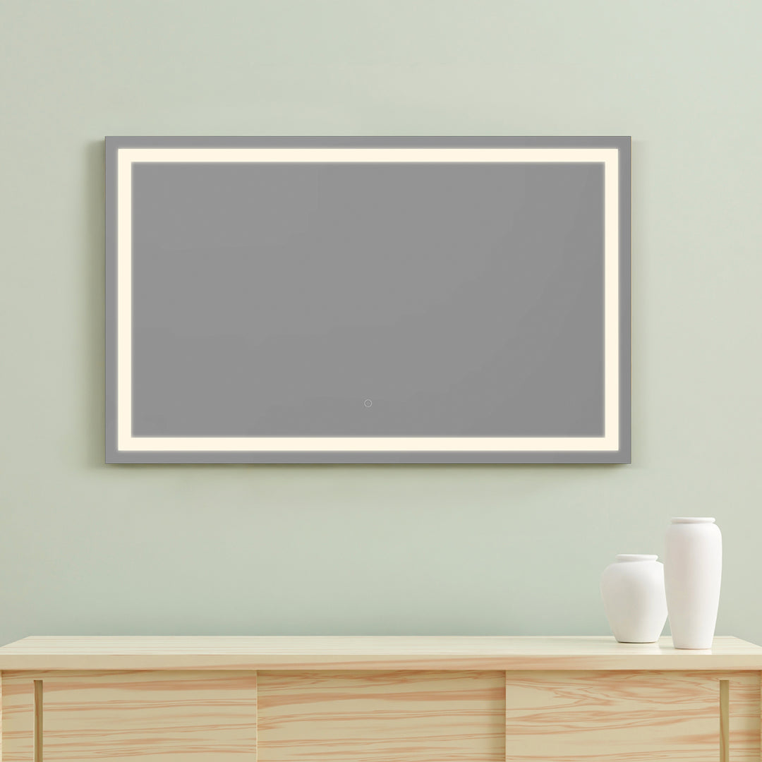 Genova Rectangle Frameless Modern LED Bathroom Vanity Mirror