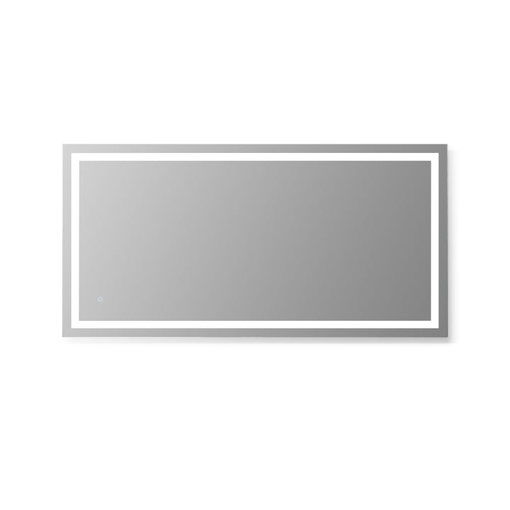 Genova Rectangle Frameless Modern Bathroom/Vanity LED Lighted Wall Mirror