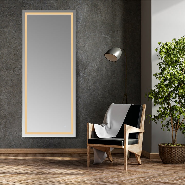 Genova Rectangle Frameless Modern Bathroom/Vanity LED Lighted Wall Mirror