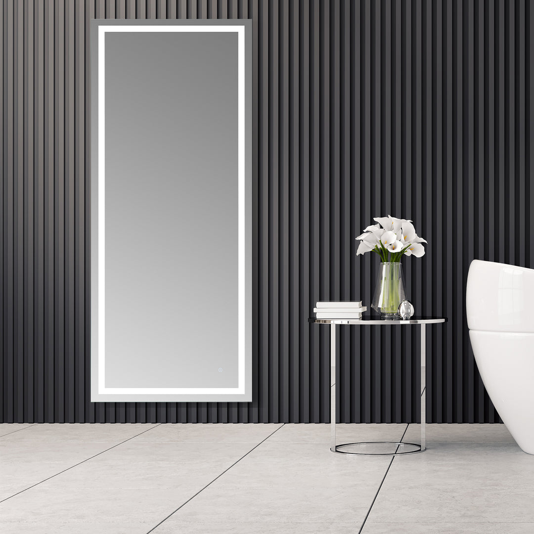 Genova Rectangle Frameless Modern Bathroom/Vanity LED Lighted Wall Mirror