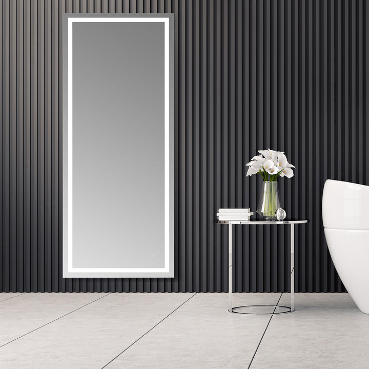 Genova Rectangle Frameless Modern Bathroom/Vanity LED Lighted Wall Mirror