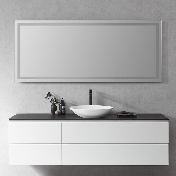 Genova Rectangle Frameless Modern Bathroom/Vanity LED Lighted Wall Mirror