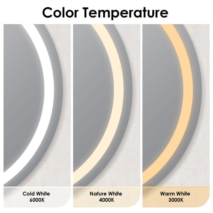 Padova Round  Frameless Modern LED Bathroom Vanity Mirror