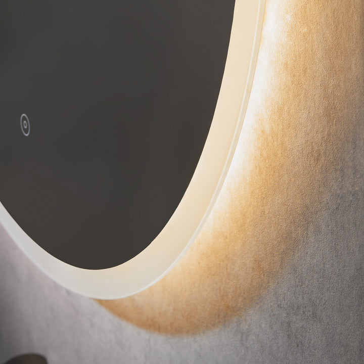 Dimora Round Frameless Modern Bathroom/Vanity LED Lighted Wall Mirror