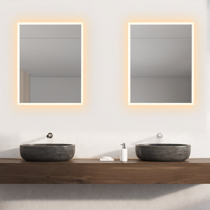 Cassano Rectangle Frameless Modern Bathroom/Vanity LED Lighted Wall Mirror