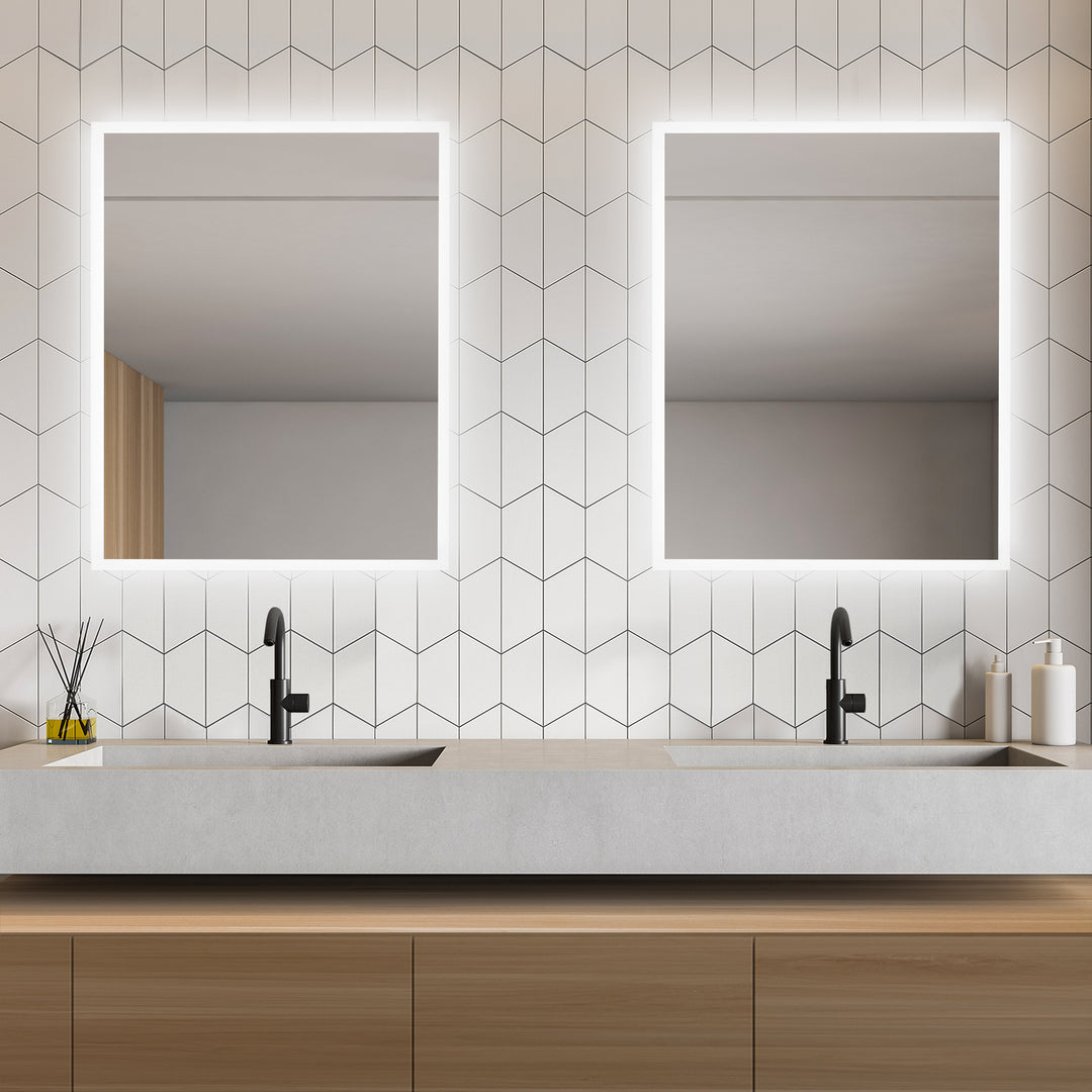 Cassano Rectangle Frameless Modern Bathroom/Vanity LED Lighted Wall Mirror