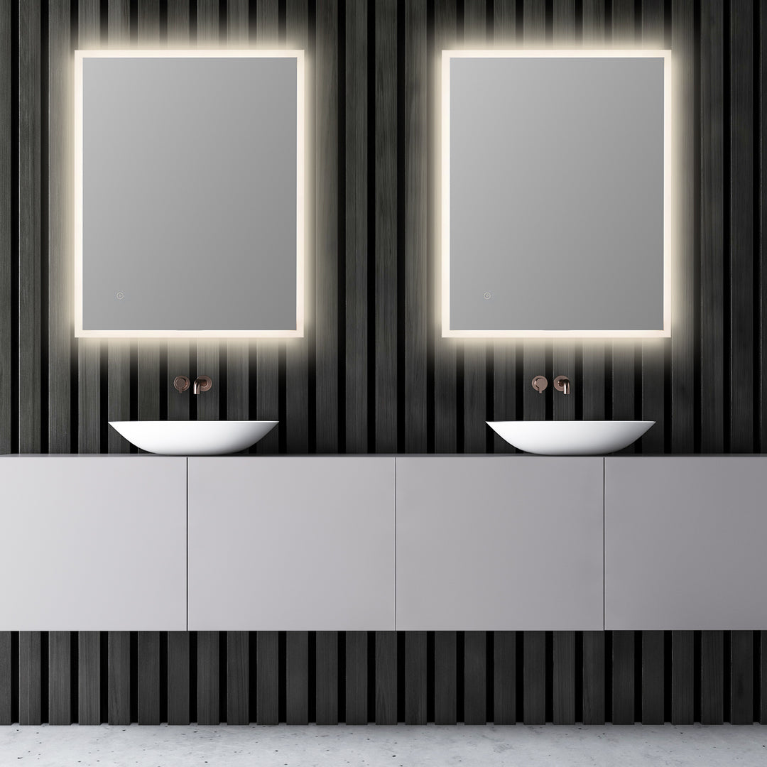 Cassano Rectangle Frameless Modern Bathroom/Vanity LED Lighted Wall Mirror