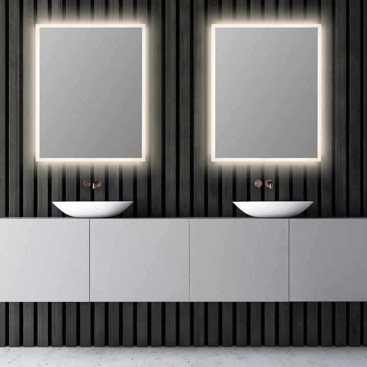 Cassano Rectangle Frameless Modern Bathroom/Vanity LED Lighted Wall Mirror