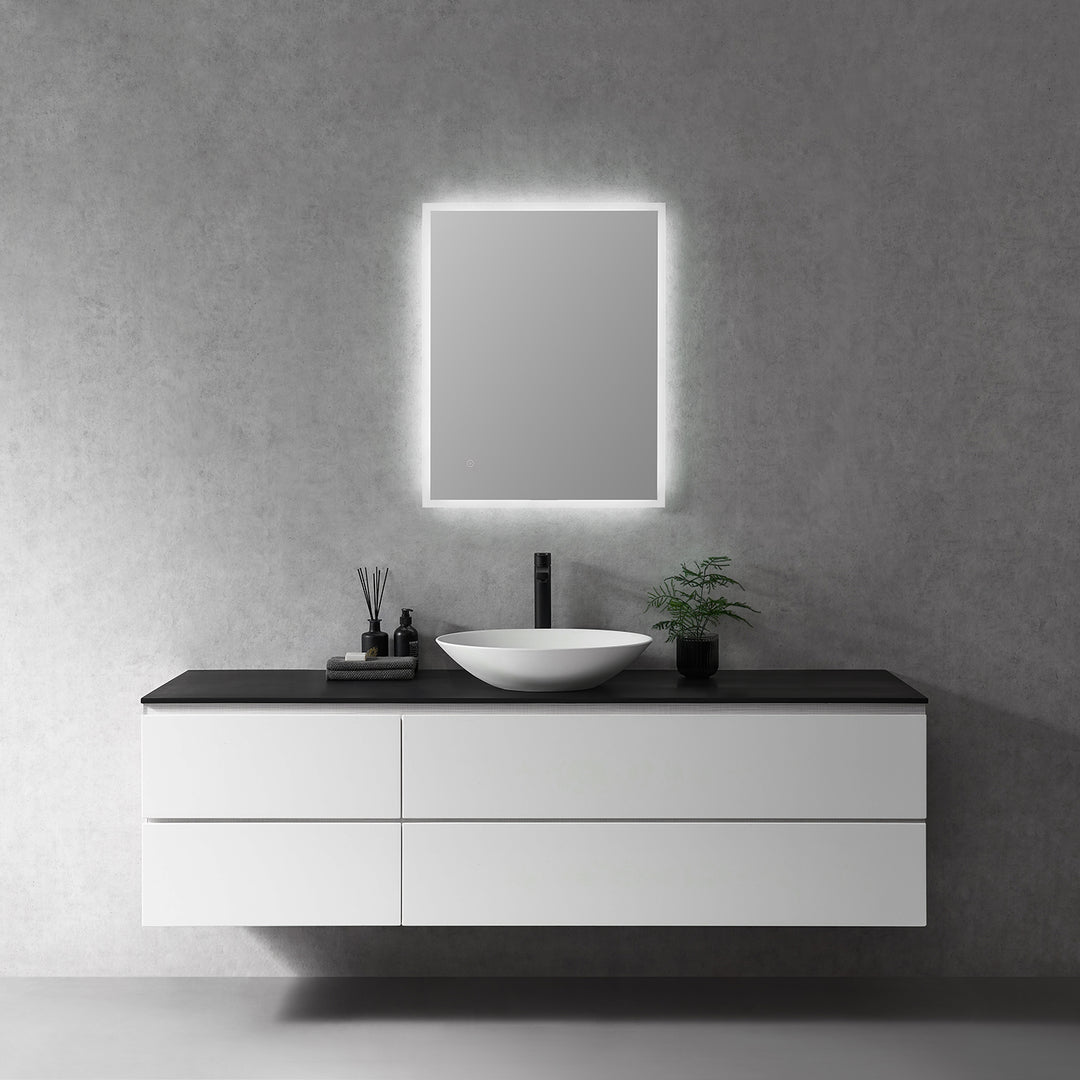Cassano Rectangle Frameless Modern Bathroom/Vanity LED Lighted Wall Mirror