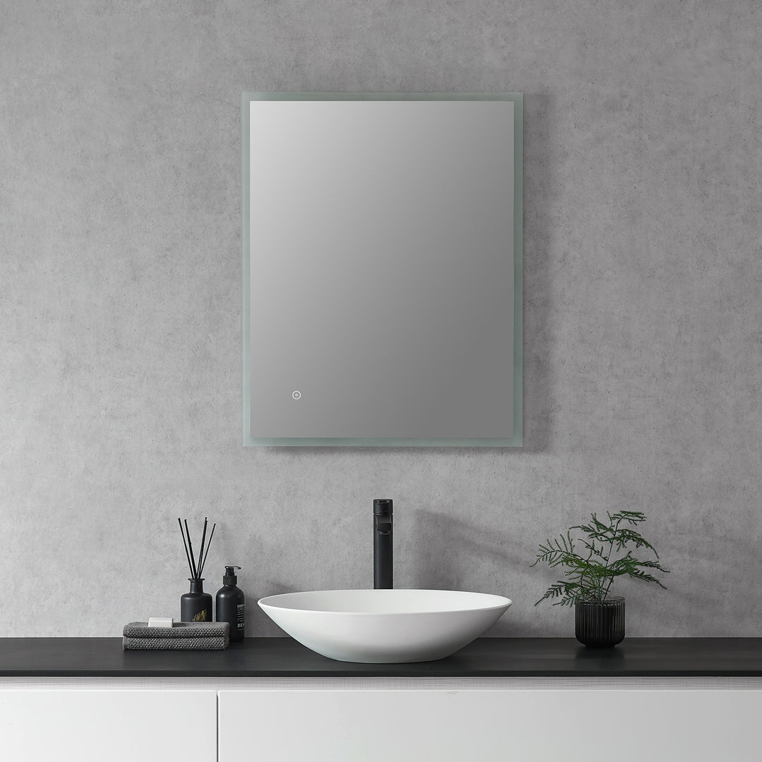 Cassano Rectangle Frameless Modern Bathroom/Vanity LED Lighted Wall Mirror
